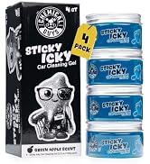 Chemical Guys, Sticky Icky Car Cleaning Gel, Green Apple, 4 Pk | Reusable car interior gel presse...