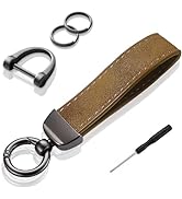MUAMAX Leather Car Keychain for Men Key Chain for Car Keys, Car Key Fob Keychains,Car Accessories...