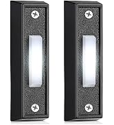 2 Pcs Lighted Doorbell Button, Wired Door Bell Push Buttons LED Door Chime, Wall Mounted Doorbell...