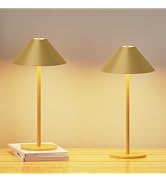2 Pack Cordless Table Lamp, 5000mAh Rechargeable Battery Operated Lamp, 3 Colors Stepless Dimming...