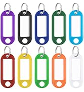 Uniclife 2 Inch Colorful Key Tags Soft Plastic Key Chain Tags with Blank Paper Labels Clear Windo...