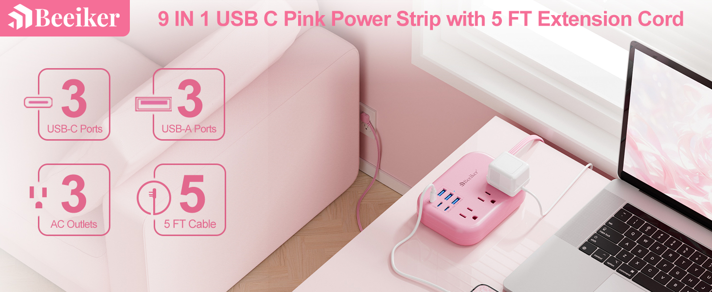 Pink extension cord
