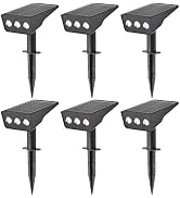 LUMLLSAJI Solar Spot Lights Outdoor, 6 Pack Solar Landscape Spotlights 3 Lighting Modes IP65 Wate...