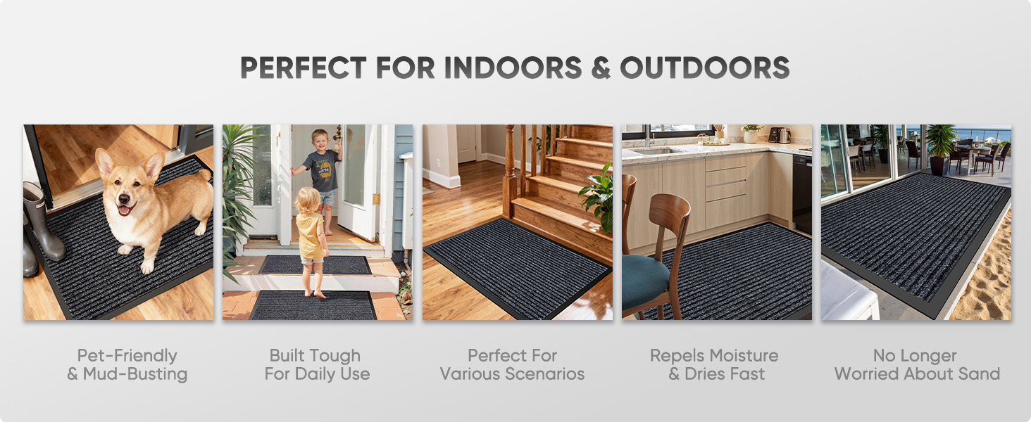 Versatile indoor/outdoor mat, and suits various scenarios.