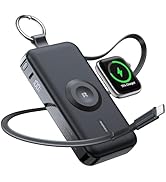 RORRY Portable Charger, 12000mAh 30W Fast Charging Power Bank with Built-in Retractable USB C Cab...