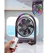Magnetic Cruise Fan with Remote - Premium 4000mAh Rechargeable Battery, 7-Blade Powerful Wind, Mu...