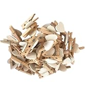 50 Pcs Mini Heart Wooden Clips Clothespins Photo Paper Peg Pin Craft Decoration Clips Laundry Sto...