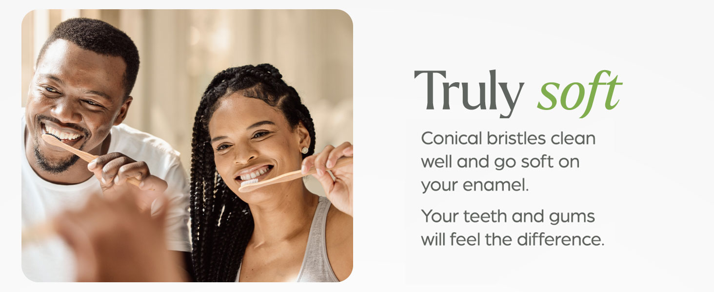 Bamboo toothbrushes soft bristles