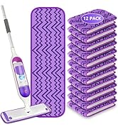 12 Pack Reusable Mop Pads Compatible with Swiffer PowerMop, Power Mop Refill Pads Microfiber Mopp...