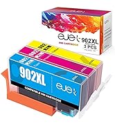 ejet 902XL Compatible Ink Cartridge Replacement for HP 902 902XL Ink Cartridge(Newest Chip) Work ...