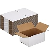 SPEPLA 25 Pack Shipping Boxes 8x6x4 Inches, White Corrugated Cardboard Mailing Box for Packing, M...