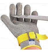 Dowellife Level 9 Cut Resistant Glove Food Grade, Stainless Steel Mesh Metal Glove Knife Cutting ...