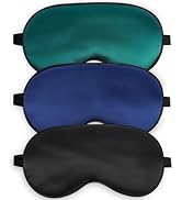Silk Sleep Mask for Sleeping with Adjustable Strap, Satin Blackout for Men&Women, Comfortable Bli...