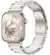 Newlibery Resin Metal Bracelet Band for Women Apple Watch | Lightweight Fashion Resin and Metal W...