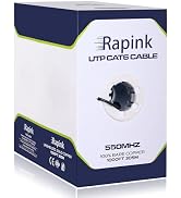 Rapink Cat6 Ethernet Cable 1000ft, Cat6 ethernet Cable 23AWG Solid Bare Copper 10G Support, UTP c...