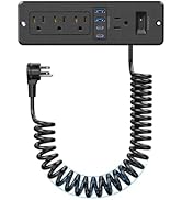 Furniture Drawer Outlet Kit, 65W USB C Recessed Power Strip with 4 Outlets & 4 USB Ports,Hidden C...