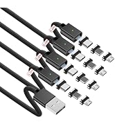 ZBF Magnetic Charging Cable 3A Fast Charging (4-Pack, 3.3/3.3/6.6/6.6 ft) 3 in 1 Magnetic Phone C...