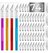 JTIEO 74 Pack Hobby Knife Exacto Knife with 4 Upgrade Sharp Hobby Knives and 70 Spare Craft Knife...