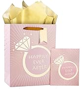 Loveinside Wedding Gift Bag with Tissue Paper, Gift Tag and Greeting Card for Wedding, Birthday, ...