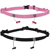 GDFYMI 2Pcs Race Number Belt Race Bib Belts with 6 Energy Gel Loops for Marathon Triathalon Runni...