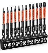 12-Pack Impact Torx Bits 3 In Long, Security Tamper Proof Torx Bit Set, Magnetic Star Bits Set To...