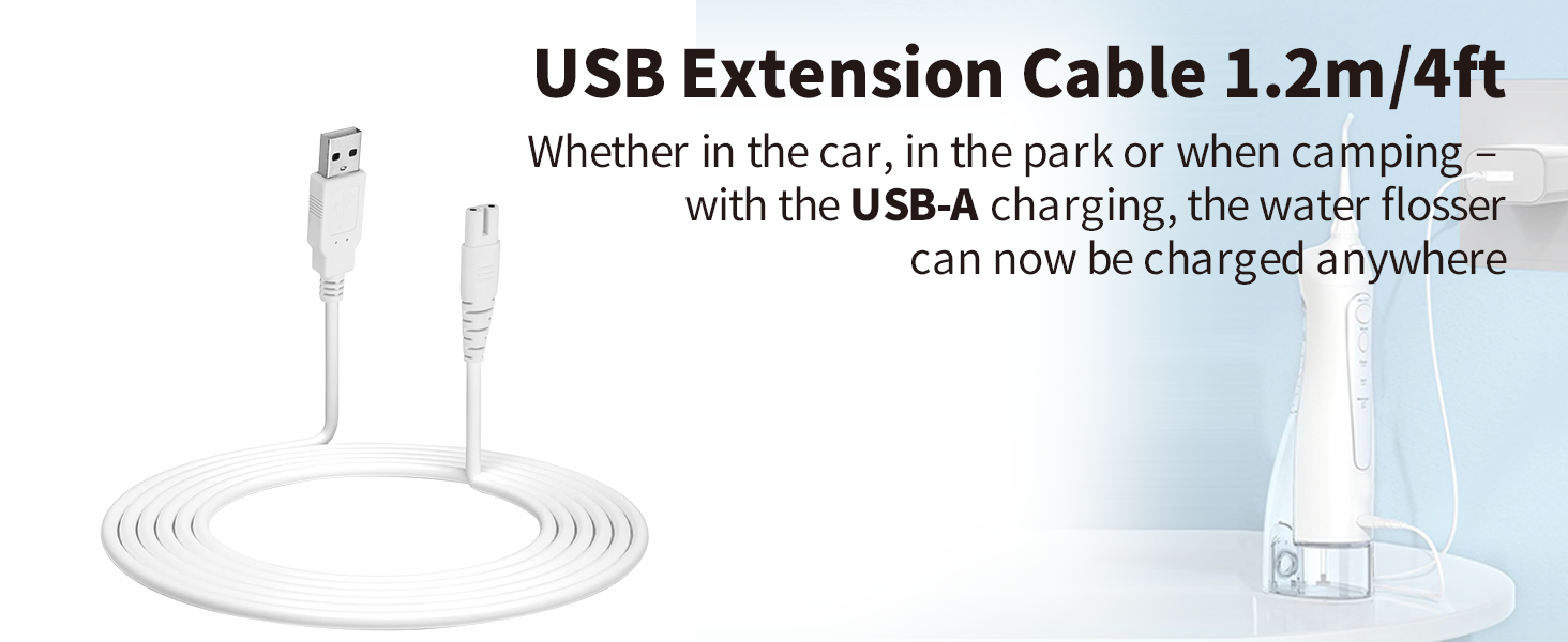 USB Charging Cable for Water Flosser Portable Cordless Oral Irrigator