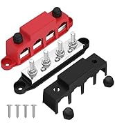 Joinfworld Heavy Duty 400A Bus Bar Power Distribution Block with 5/16" Stud Battery Copper Bus Ba...