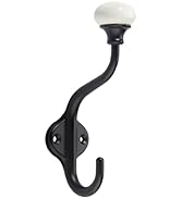 TUNNY 5 Pack Towel Hook - Matte Black Ceramic Coat Hook Hook Wall Hook entryway Hang Towel Clothe...