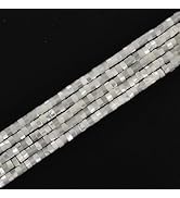 HAAMIIQII Natural White Mother of Pearl Shell Beads 2x4mm Heishi Disc Shape Semi Precious Stone L...