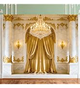 WADORN Luxurious Palace Photo Booth Props, 6.5x5.2 Ft Chandelier arches Door Photography Backgrou...