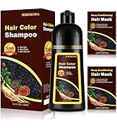 Yocisku Black Tea Hair Dye Shampoo 3 in 1 for Gray Hair Coverage, Long-lasting Hair Color Shampoo...