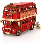 Rolife 3D Wooden Puzzles London Tour Bus 4.4" Wood Model Toy Car to Build Crafts for Adults Colle...