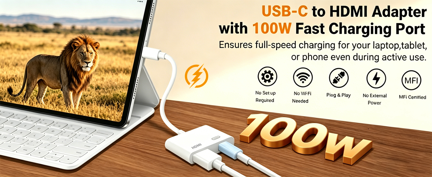 USB C to Hdmi Adapter for iPhone