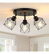 Baocuz 3-Light Kitchen Flush Mount Ceiling Light, Adjustable Multi-Directional Ceiling Light Fixt...