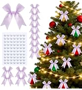 TIMESEEK 60Pcs Gift Wrap Bows, 3.3" Satin Ribbon Bows for Gift Wrapping, Large Size Bows for Trea...