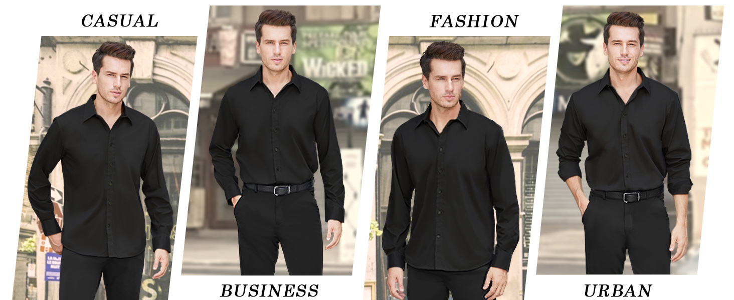black dress shirt for men