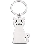 Dog Cat keychains for women Cute Keyring for Kids Puppy Kitty Keychain Metal Keyring Keyfob Charm