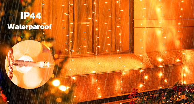 orange curtain lights outdoor waterproof