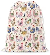 KDHTY Animal String Drawstring Gift bags for kids,Chicken Birthday Gift Drawstring Wrapping Bag f...