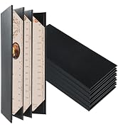 FLKQC Restaurant Menu Covers Holders 4.25" x 11" | Pack of 5 Synthetic Leather Quad Fold Panels 6...
