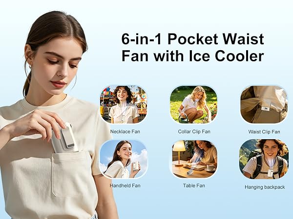 portable waist fan rechargeable
