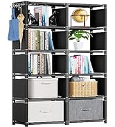 Mavivegue Book Shelf, 10 Cube Storage Organizer, DIY Bookcase, Metal Cube Bookshelf,Tall Book cas...