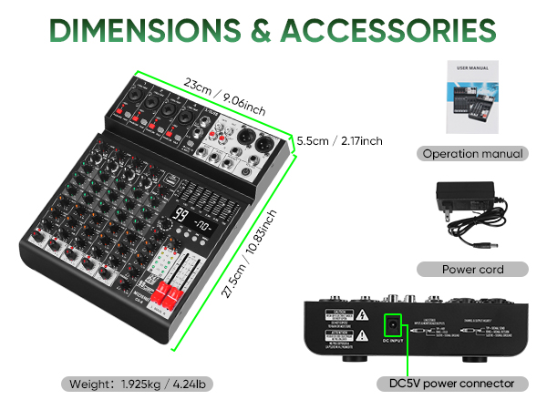 DIMENSIONS & ACCESSORIES