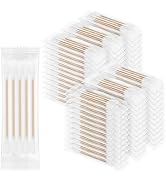 Cotton Swabs Individually Wrapped Cotton Swab Organic Travel Double Tipped Bamboo Sticks for Ear,...
