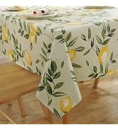 Jeloris Rectangle PVC Waterproof Lemon Tablecloth, Spring Summer Tablecloth Stain-Resistant Wipea...