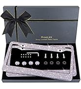 OKLPF Bling License Plate Frame for Women, Sparkly Stainless Steel License Plate Frames| Over 120...