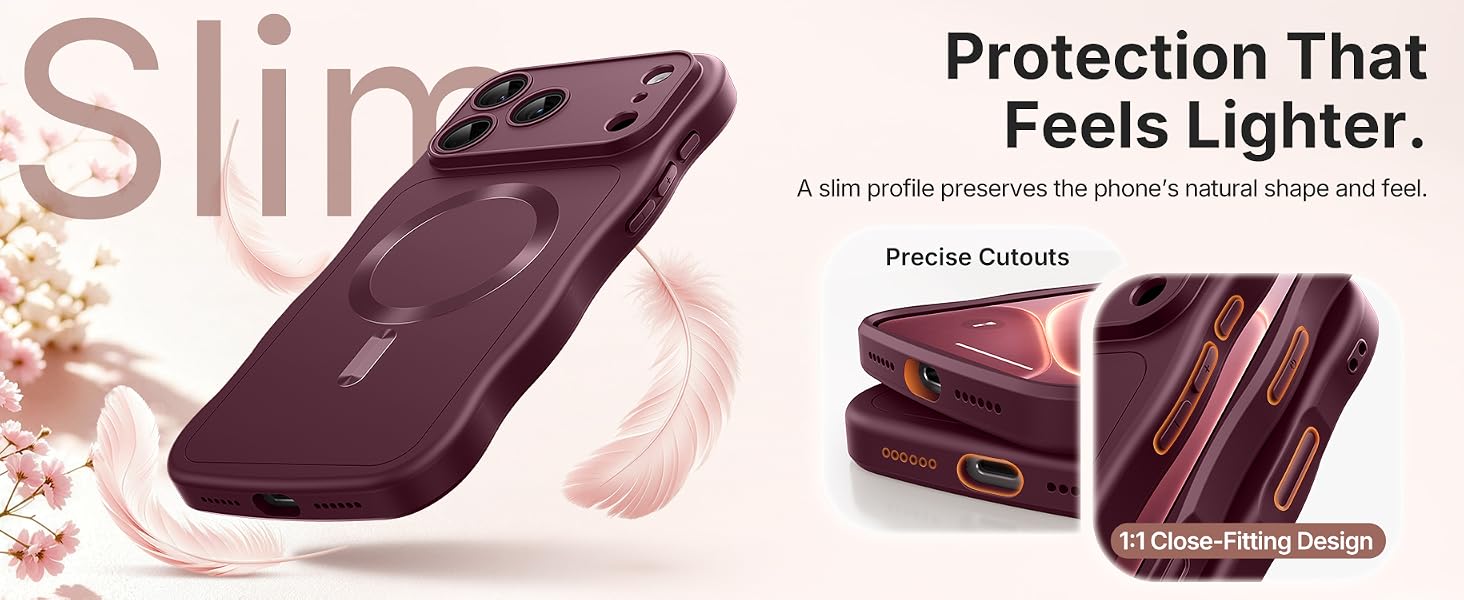 For iPhone 18 Pro 17 Pro Case Compatible with MagSafe Wavy Shockproof Slim Durable Drop Protection