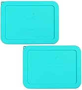 Sophico 3 Cup Rectangle Silicone Storage Cover Lids Replacement for Pyrex 7210-PC Glass Bowls, Co...