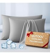 Luxury Cooling Pillowcases Queen Size 2 Pack, Stocking Stuffers Adults, Q-Max>0.4 Cool Touch for ...