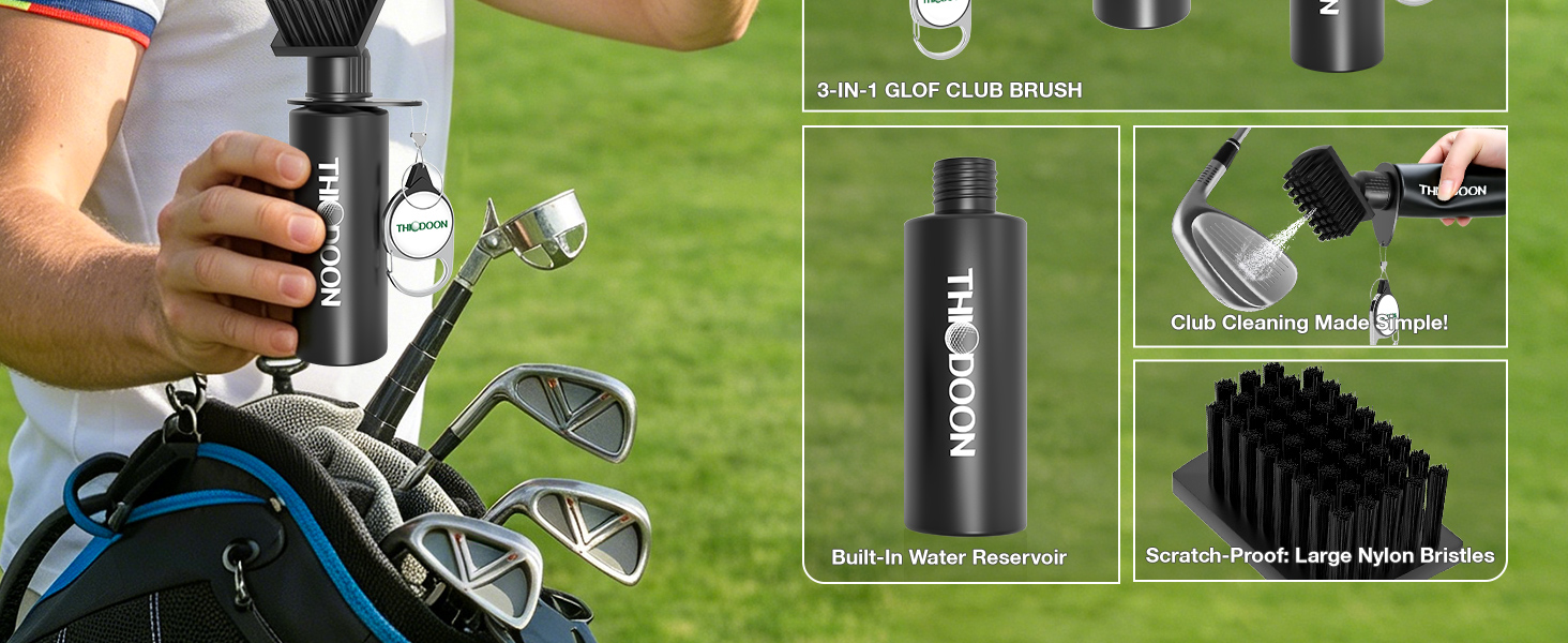 Golf Bag Attached Brush Use